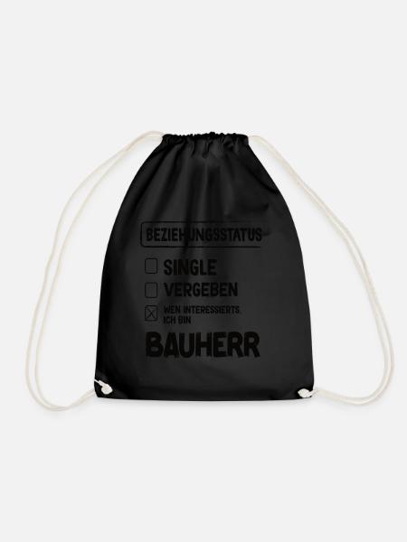 Bauherr Beziehungsstatus Bauherren Bauherr Hausbau - Turnbeutel - Schwarz