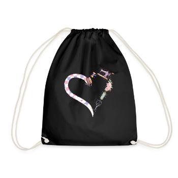 Machine à coudre Coeur à coudre Sewing Lover - Sac de sport léger - noir - Devant