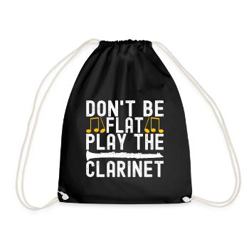Clarinet Wind Instrument Clarinet player - Drawstring Bag - black - Front