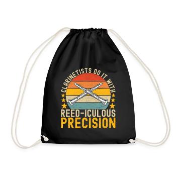 Clarinet Wind Instrument Clarinet player - Drawstring Bag - black - Front