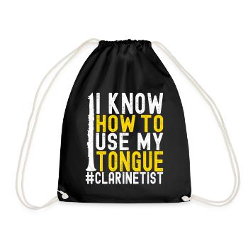 Clarinet Wind Instrument Clarinet player - Drawstring Bag - black - Front