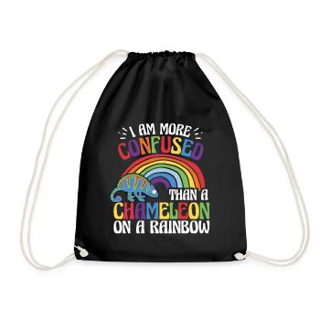 I'm more confused than a chameleon - Drawstring Bag - black - Front