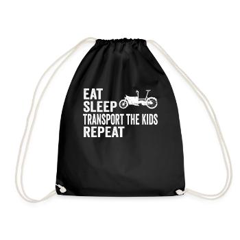 Eat Sleep Repeat Cargo Bike - Drawstring Bag - black - Front
