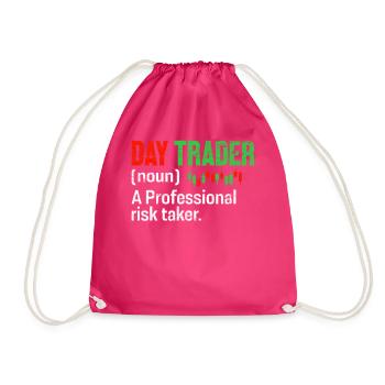 Day Trader Funny Definition Candlestick - Drawstring Bag - fuchsia - Front
