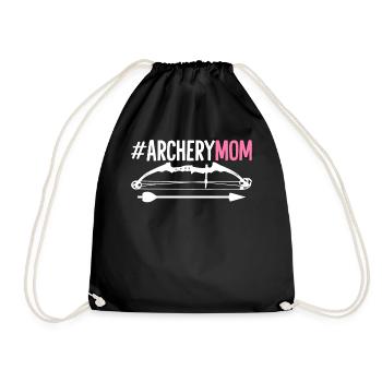 Archery Mom Funny Mom Arrow Hunting Fletch - Drawstring Bag - black - Front
