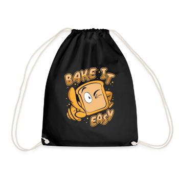 Bake It Easy Bread Maker Bread Dough Bread Queen - Drawstring Bag - black - Front