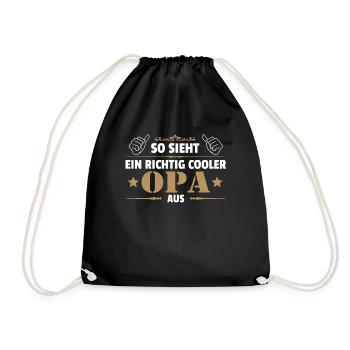 This is what a really cool grandpa looks like Father's Day - Drawstring Bag - black - Front