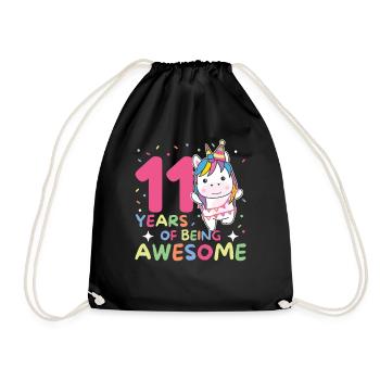 Licorne pour ses 11 ans enfants de onze ans - Sac de sport léger - noir - Devant