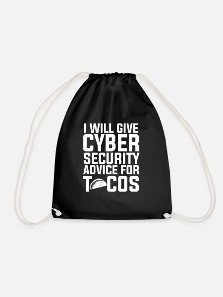 Cyber Security advice for tacos - Turnbeutel - Schwarz