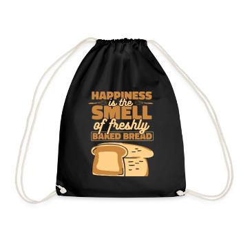 Happiness Is The Smell Of Freshly Baked Bread - Drawstring Bag - black - Front