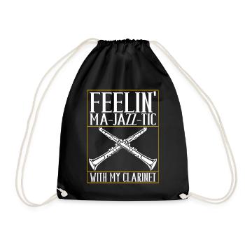Clarinet Wind Instrument Clarinet player - Drawstring Bag - black - Front