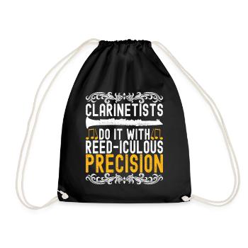 Clarinet Wind Instrument Clarinet player - Drawstring Bag - black - Front