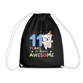 Ours polaire pour ses 11 ans Enfants de onze ans - Sac de sport léger - noir - Devant