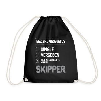 Skipper Beziehungsstatus Skipper Segeln Segler - Turnbeutel - Schwarz - Vorne