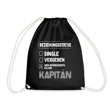 Kapitän Beziehungsstatus Kapitän Boot Segeln - Turnbeutel - Schwarz - Vorne