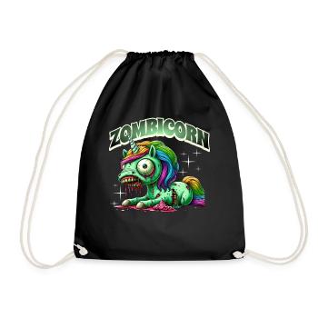 Zombiecorn Zombie Einhorn - Turnbeutel - Schwarz - Vorne