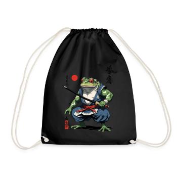 Samouraï grenouille Vintage Ukiyo-e Style Artwork - Sac de sport léger - noir - Devant