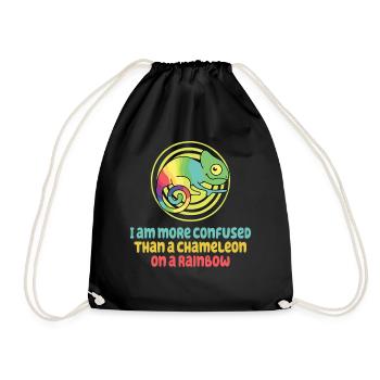 I'm more confused than a chameleon - Drawstring Bag - black - Front