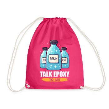 Funny epoxy resin saying - Drawstring Bag - fuchsia - Front