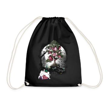 Bunny Bunnies Forest Animals Forest Nature Nature Lover - Drawstring Bag - black - Front