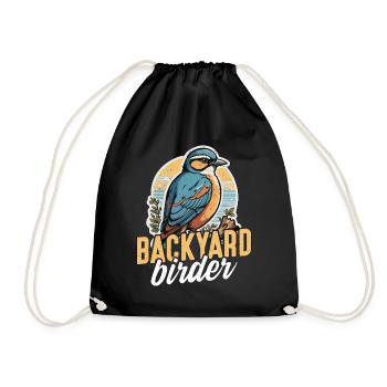 Birdwatching Backyard Birder Birding Ornithologist - Drawstring Bag - black - Front