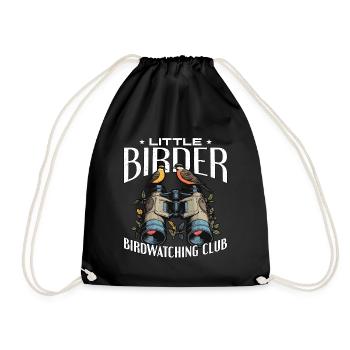 Birdwatching Little Birder Birdwatching Birding - Drawstring Bag - black - Front