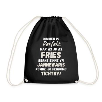Geboren in Friesland im Januar Geburtstagsshirt - Turnbeutel - Schwarz - Vorne