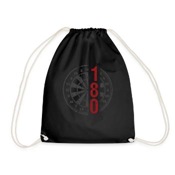 Darts 180 Vintage Dartboard - Drawstring Bag - black - Front