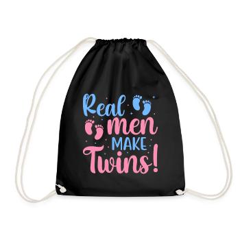 Real Men Make Twins - Turnbeutel - Schwarz - Vorne