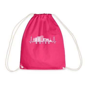 Herzschlag Skyline USA Boise - Turnbeutel - Fuchsia - Vorne