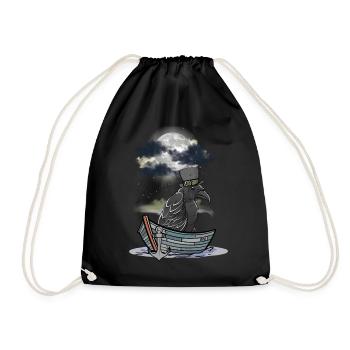 Crow Raven Raven Ferryman Halloween Boat Mystical - Drawstring Bag - black - Front