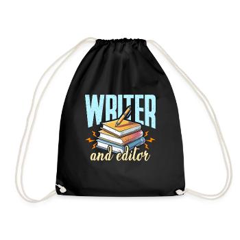 Writer And Editor Literature Bookworm Book Editor - Turnbeutel - Schwarz - Vorne