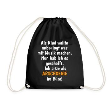 Als Kind wollte ich unbedingt was mit Musik machen - Turnbeutel - Schwarz - Vorne