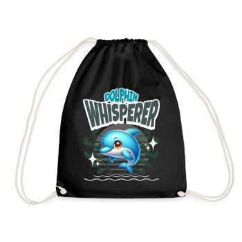Dolphin - Drawstring Bag - black - Front