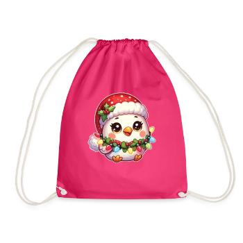 Chapeau de Noël Noël Fairy Lights Poulet - Sac de sport léger - fuchsia - Devant