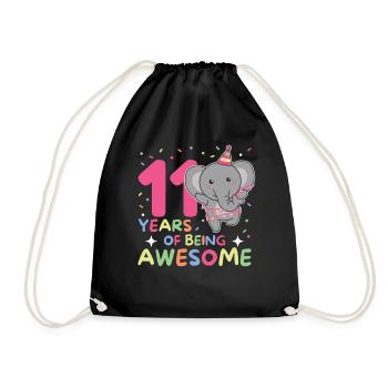 Éléphant pour les enfants de 11 ans - Sac de sport léger - noir - Devant