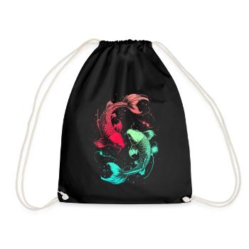 Pisces Zodiac Sign Pisces Symbol Astrology - Drawstring Bag - black - Front