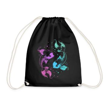 Pisces Zodiac Sign Pisces Astrology Symbol - Drawstring Bag - black - Front