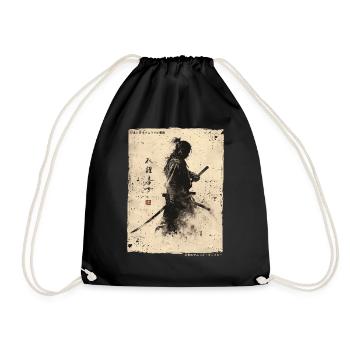 Samurai Fighter - Japanese Ukiyo-e Artwork - Drawstring Bag - black - Front