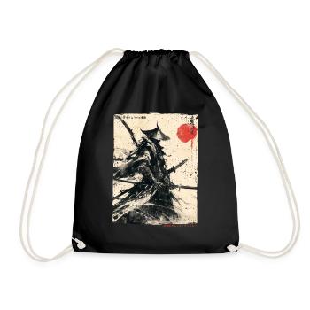 Samurai Fighter - Japanese Ukiyo-e Artwork - Drawstring Bag - black - Front