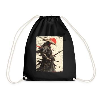 Samurai Fighter - Japanese Ukiyo-e Artwork - Drawstring Bag - black - Front