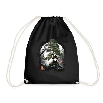 Conte de fées de la forêt personnage de conte de fées nains gnomes gnome sorcier - Sac de sport léger - noir - Devant
