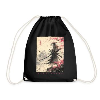 Samurai Fighter - Japanese Ukiyo-e Artwork - Drawstring Bag - black - Front