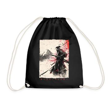 Samurai Fighter - Japanese Ukiyo-e Artwork - Drawstring Bag - black - Front