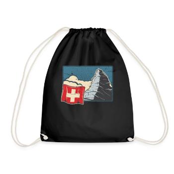 Switzerland Holidays Skiing Hiking Mountains Switzerland - Drawstring Bag - black - Front
