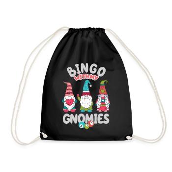 Bingo Mit Meinen Gnomies Lustiges Bingo - Turnbeutel - Schwarz - Vorne