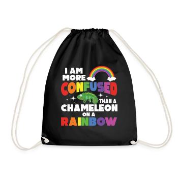I'm more confused than a chameleon - Drawstring Bag - black - Front