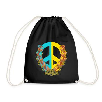 Paix Paix Ukraine Roses Fleurs Signe de la paix - Sac de sport léger - noir - Devant