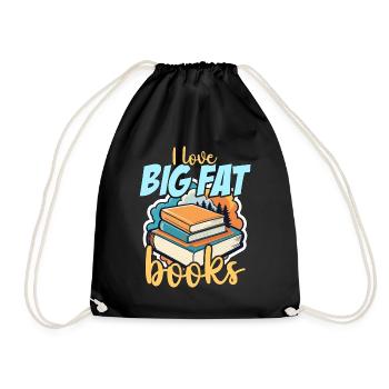 Literature Teacher I Love Big Fat Books Librarian - Drawstring Bag - black - Front