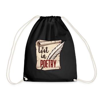 Poetry Lover Get Lost In Poetry Bookworm Reader - Turnbeutel - Schwarz - Vorne